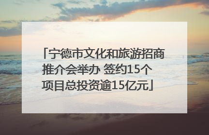 宁德市文化和旅游招商推介会举办 签约15个项目总投资逾15亿元