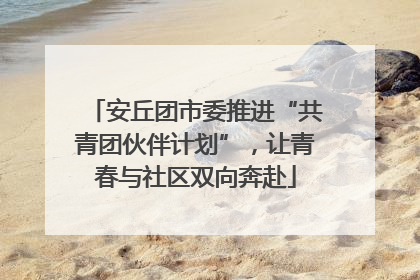 安丘团市委推进“共青团伙伴计划”，让青春与社区双向奔赴