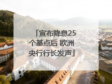 宣布降息25个基点后 欧洲央行行长发声