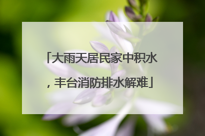 大雨天居民家中积水，丰台消防排水解难