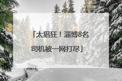 太猖狂！淄博8名司机被一网打尽