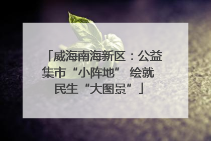 威海南海新区：公益集市“小阵地” 绘就民生“大图景”