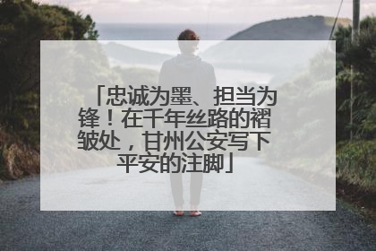 忠诚为墨、担当为锋！在千年丝路的褶皱处，甘州公安写下平安的注脚