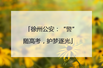 徐州公安：“警”随高考，护梦逐光
