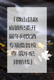 微山县赵庙镇纪委开展午间饮酒专项监督检查 筑牢纪律防线
