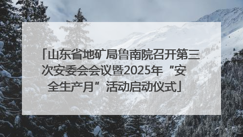 山东省地矿局鲁南院召开第三次安委会会议暨2025年“安全生产月”活动启动仪式