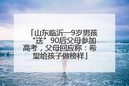 山东临沂一9岁男孩“送”90后父母参加高考，父母回应称：希望给孩子做榜样