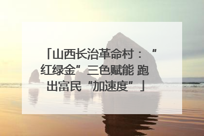 山西长治革命村：“红绿金”三色赋能 跑出富民“加速度”