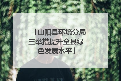 山阳县环境分局三举措提升全县绿色发展水平