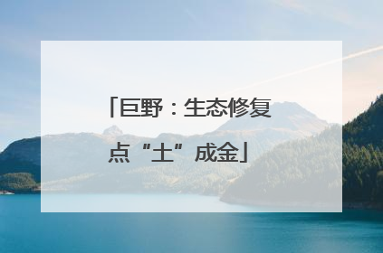 巨野：生态修复点“土”成金