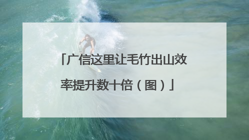 广信这里让毛竹出山效率提升数十倍（图）