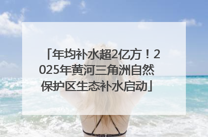 年均补水超2亿方！2025年黄河三角洲自然保护区生态补水启动