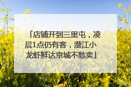 店铺开到三里屯，凌晨1点仍有客，潜江小龙虾鲜达京城不愁卖