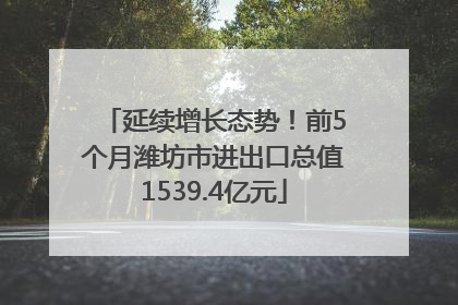 延续增长态势！前5个月潍坊市进出口总值1539.4亿元
