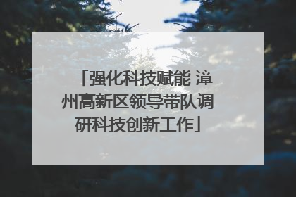 强化科技赋能 漳州高新区领导带队调研科技创新工作