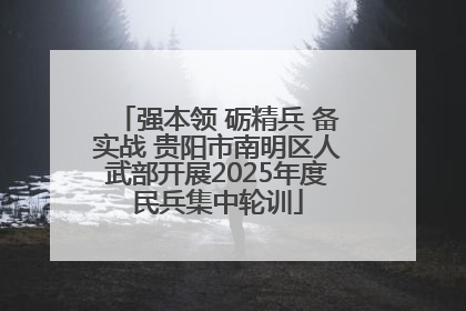 强本领 砺精兵 备实战 贵阳市南明区人武部开展2025年度民兵集中轮训