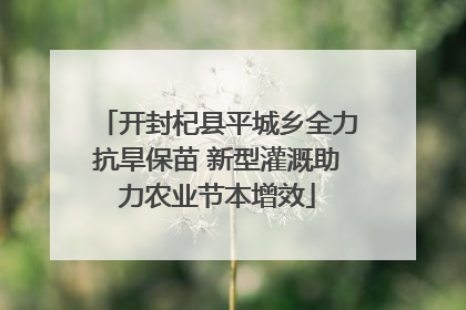 开封杞县平城乡全力抗旱保苗 新型灌溉助力农业节本增效