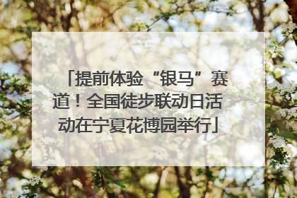 提前体验“银马”赛道！全国徒步联动日活动在宁夏花博园举行