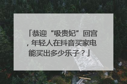 恭迎“吸贵妃”回宫，年轻人在抖音买家电能买出多少乐子？
