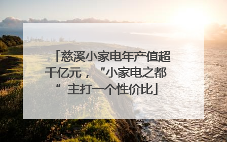 慈溪小家电年产值超千亿元，“小家电之都”主打一个性价比