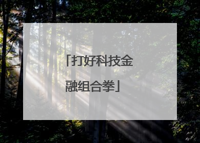 打好科技金融组合拳