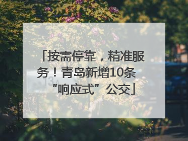 按需停靠，精准服务！青岛新增10条“响应式”公交