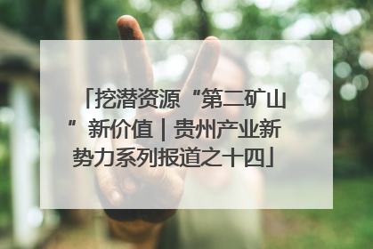 挖潜资源“第二矿山”新价值｜贵州产业新势力系列报道之十四