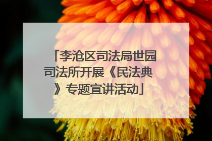 李沧区司法局世园司法所开展《民法典》专题宣讲活动