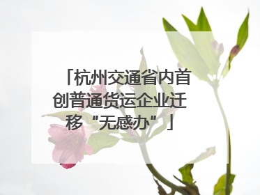 杭州交通省内首创普通货运企业迁移“无感办”