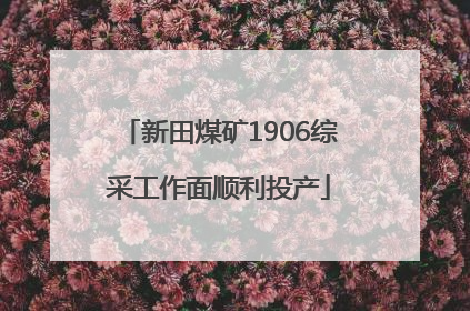新田煤矿1906综采工作面顺利投产