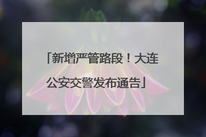 新增严管路段！大连公安交警发布通告