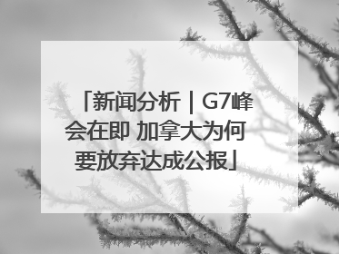 新闻分析｜G7峰会在即 加拿大为何要放弃达成公报