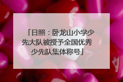 日照：卧龙山小学少先大队被授予全国优秀少先队集体称号