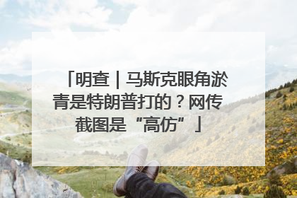 明查｜马斯克眼角淤青是特朗普打的？网传截图是“高仿”