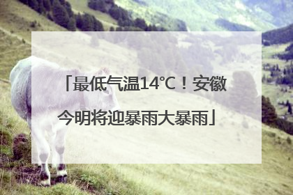 最低气温14℃！安徽今明将迎暴雨大暴雨