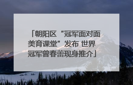 朝阳区“冠军面对面美育课堂”发布 世界冠军曾春蕾现身推介