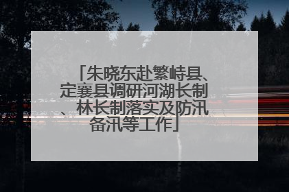 朱晓东赴繁峙县、定襄县调研河湖长制、林长制落实及防汛备汛等工作