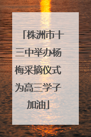 株洲市十三中举办杨梅采摘仪式为高三学子加油