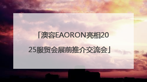 澳容EAORON亮相2025服贸会展前推介交流会