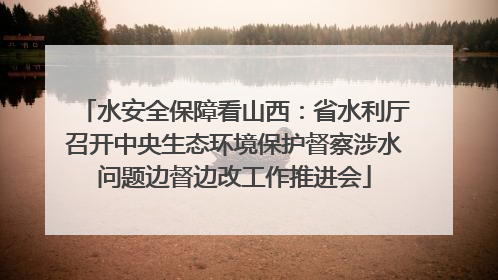 水安全保障看山西：省水利厅召开中央生态环境保护督察涉水问题边督边改工作推进会