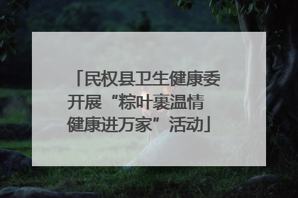 民权县卫生健康委开展“粽叶裹温情 健康进万家”活动