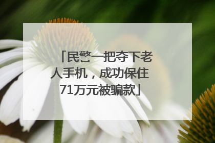 民警一把夺下老人手机，成功保住71万元被骗款