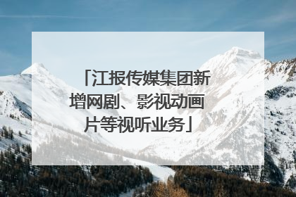 江报传媒集团新增网剧、影视动画片等视听业务
