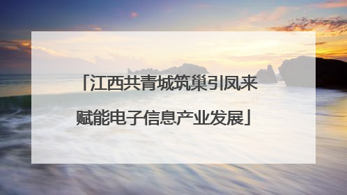 江西共青城筑巢引凤来 赋能电子信息产业发展