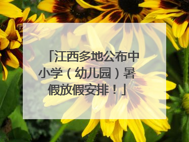 江西多地公布中小学（幼儿园）暑假放假安排！