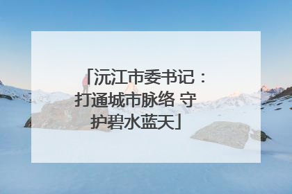 沅江市委书记：打通城市脉络 守护碧水蓝天