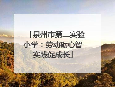泉州市第二实验小学：劳动砺心智实践促成长
