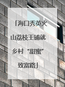 海口秀英火山荔枝王铺就乡村“甜蜜”致富路