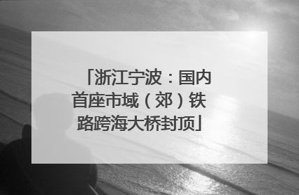 浙江宁波：国内首座市域（郊）铁路跨海大桥封顶