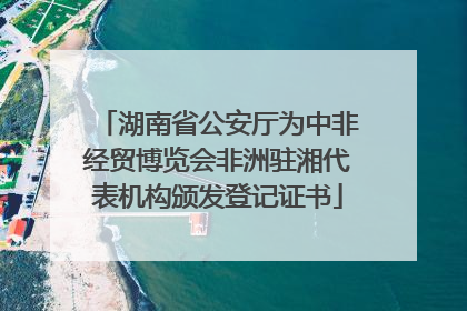湖南省公安厅为中非经贸博览会非洲驻湘代表机构颁发登记证书